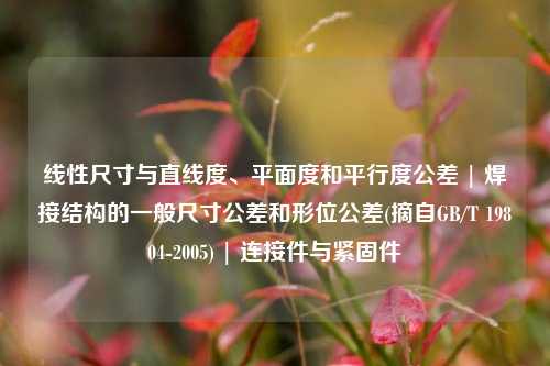 线性尺寸与直线度、平面度和平行度公差 | 焊接结构的一般尺寸公差和形位公差(摘自GB/T 19804-2005) | 连接件与紧固件