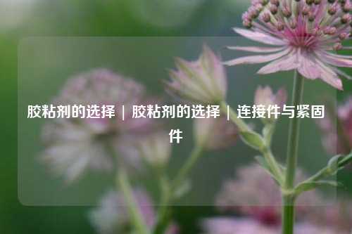 胶粘剂的选择 | 胶粘剂的选择 | 连接件与紧固件
